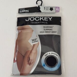 Jockey Essentials Sz XL Hips (44-46) Seamfree Slimming High-Waist Brief - Black